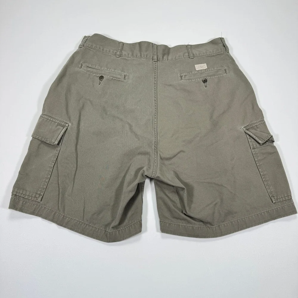 Vintage Polo Ralph Lauren Men's 36 Olive Green Cargo Shorts Cotton Utility 7in